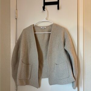 Madewell Light Beige Ribbed Cardigan